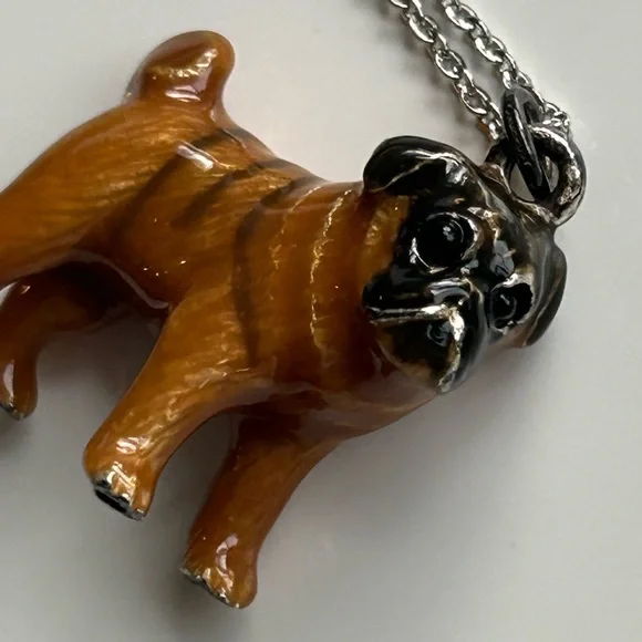 Fawn Pug Pendant Necklace - Picture 7 of 9